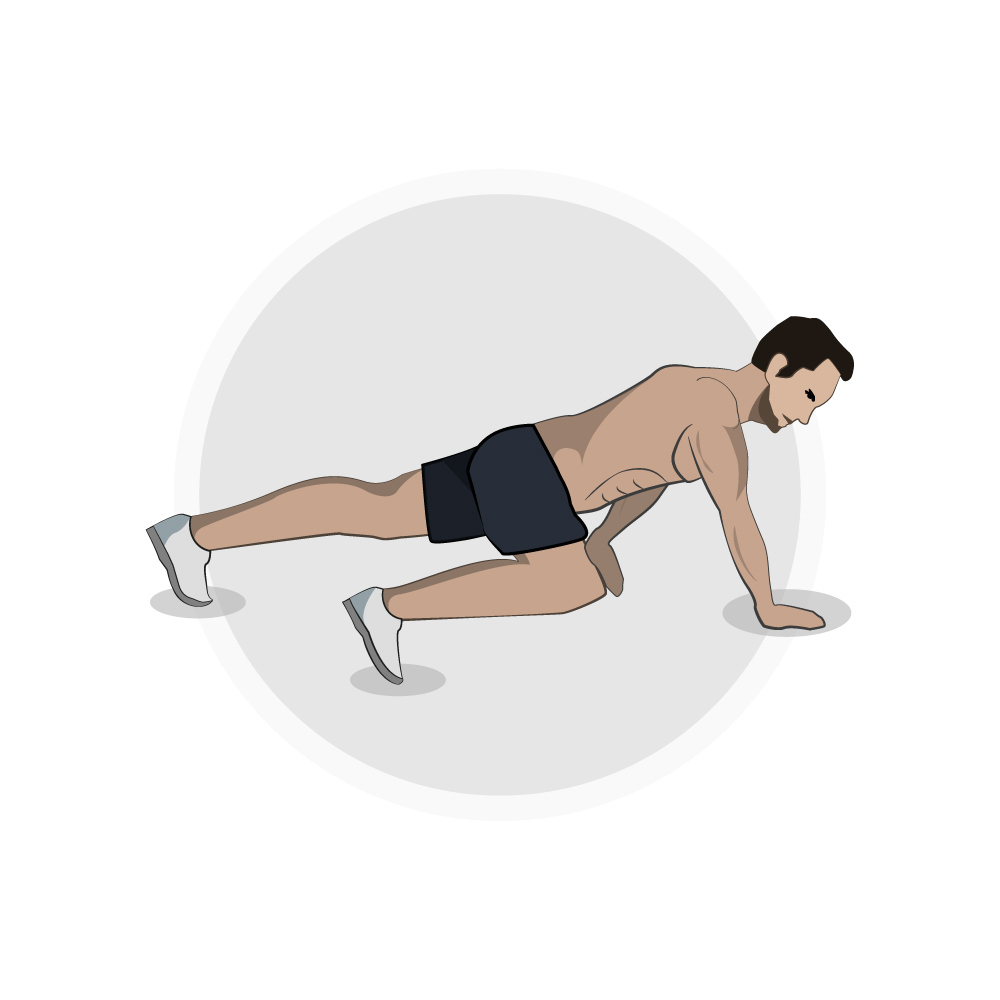 Exercise 2: Push up Knee Taps (45 seconds)